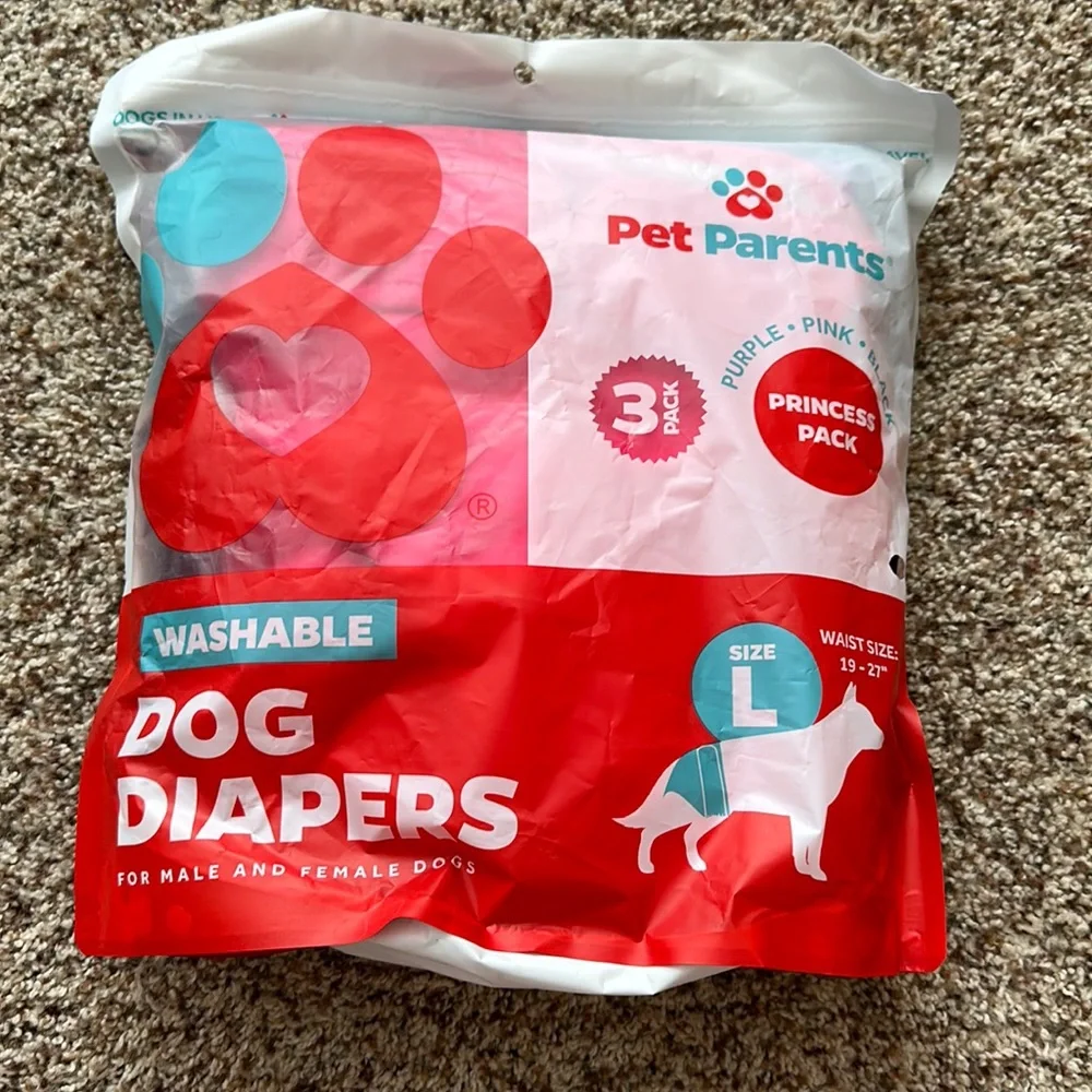 Size large Pet Parents sort diapers 3 pack brand new